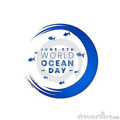 modern international ocean day background with eco friendly concept Vector Illustration