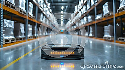 Modern Inventory Management System Utilizing Automation Technology in a Warehouse Environment for Efficient Stock Handling and Stock Photo