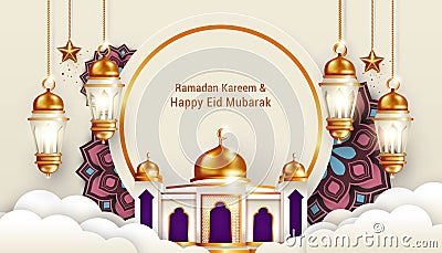 modern islamic background for ramadan and eid mubarak Vector Illustration