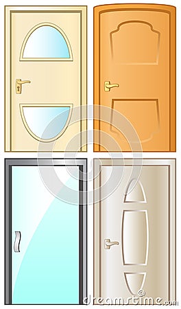 Modern isolated doors set Stock Photo