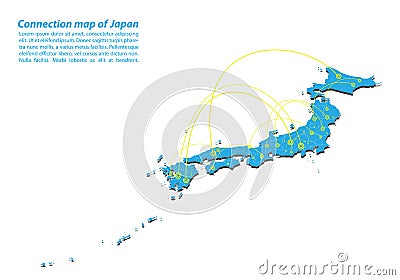 Modern of japan Map connections network design, Best Internet Concept of japan map business from concepts series Vector Illustration