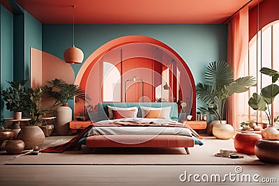 Modern Japan style bedroom interior design and decoration Stock Photo