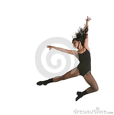 Modern Jazz Street Dancer Jumping Stock Photo