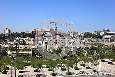 Modern Jerusalem and King David Hotel Editorial Stock Photo