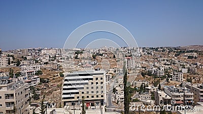 Modern Jerusalem panorama. Architecture of appartment and office buildings in the holy ciity Jerusalem Editorial Stock Photo