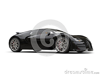 Modern jet black concept super car - beauty shot Stock Photo