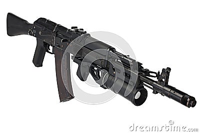 modern kalashnikov AK 74M assault rifle with underbarrel grenade launcher Stock Photo