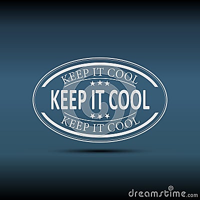 Modern keep cool sign logo badge on a blue background Vector Illustration