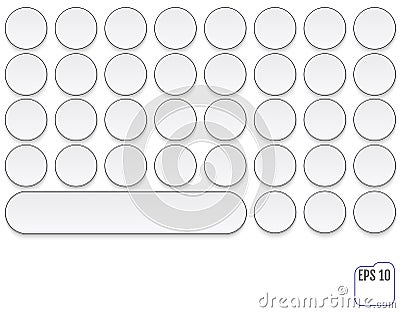 Modern keyboard design. Fashionable retro concept. Round keys. Vector Illustration