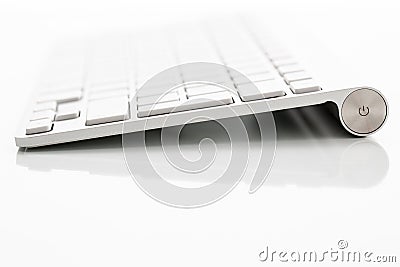 Modern keybord on a white table Stock Photo