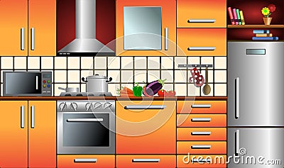 Modern Kitchen Vector Illustration