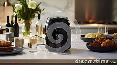 Modern kitchen adorned with an airfryer, epitomizing culinary convenience Stock Photo
