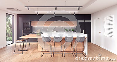 Modern kitchen interior design Stock Photo