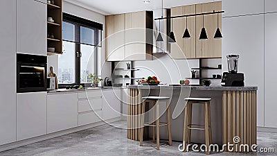 Modern kitchen interior design Stock Photo