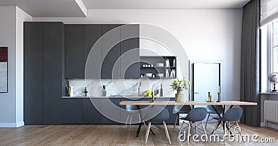 modern kitchen in loft style Stock Photo