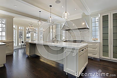 Modern kitchen in new construction home Stock Photo