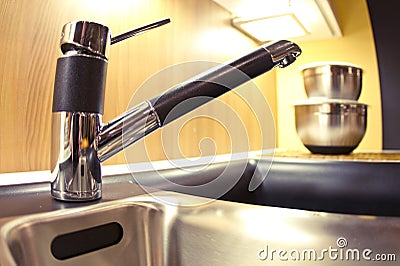 Modern kitchen pipe Stock Photo