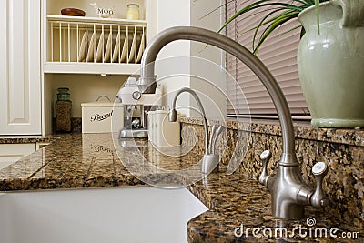 Modern kitchen sink area Stock Photo