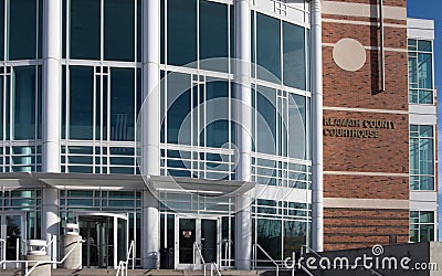 The modern Klamath County Courthouse in Klamath Falls Oregon Editorial Stock Photo