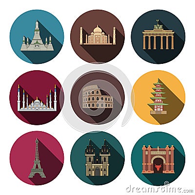 Modern landmark icons Vector Illustration