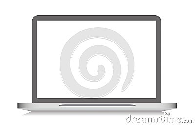 Modern Laptop Computer, Blank Screen Stock Photo