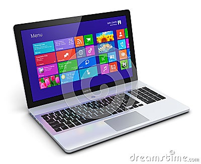 Modern laptop Stock Photo