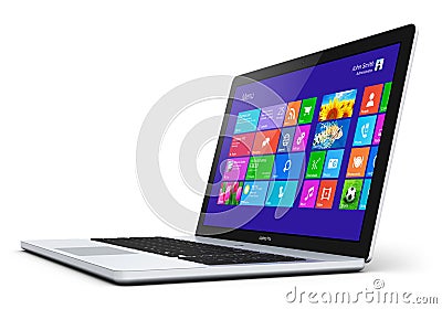 Modern laptop Stock Photo