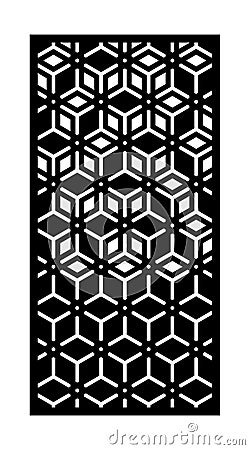 Modern laser cut vector panel, screen, fence, divider. Cnc decorative pattern, jali design, interior element. Modern Vector Illustration