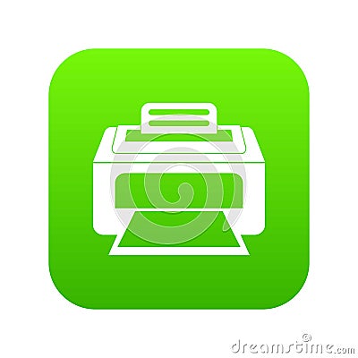 Modern laser printer icon digital green Vector Illustration