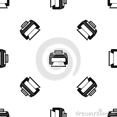 Modern laser printer pattern seamless black Vector Illustration