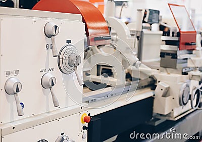 Modern lathe in a factory Stock Photo