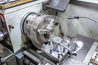 Modern lathe spindle Stock Photo