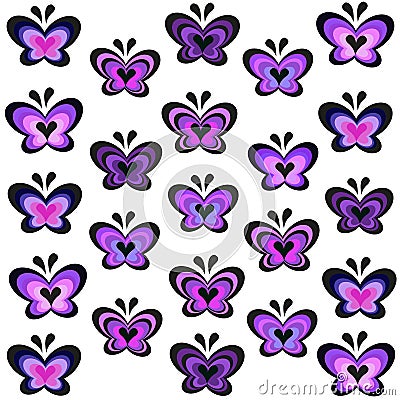 Modern lavender butterflies vector Vector Illustration