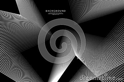 Modern layer of straight lines abstract background. Curve of sharp line design. Vector Illustration