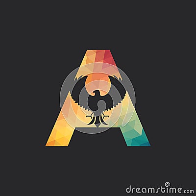 Modern Letter A initial Falcon logo designs. Vector Illustration