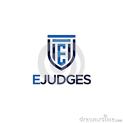 Modern Letter Mark Initial EJUDGES logo design Vector Illustration