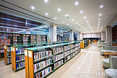 Modern library interior Stock Photo