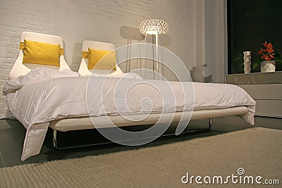 Modern Lifestyle - Interior of a Bedroom Stock Photo