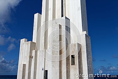 Modern lighthouse at Punta de Hidalgo Editorial Stock Photo