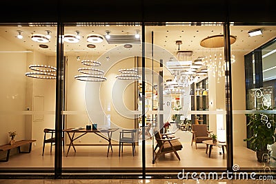 modern lighting furniture shop Stock Photo