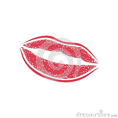 Modern Lips prints on a white background. Vector womans girl lipstick kiss mark. Vector Illustration