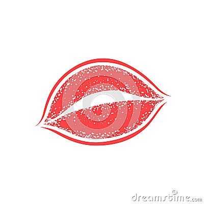 Modern Lips prints on a white background. Vector womans girl lipstick kiss mark. Vector Illustration