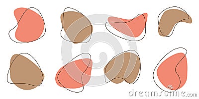 Modern liquid irregular blob shape abstract element with line Vector Illustration