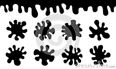 Modern liquid irregular blob shape. Abstract elements graphic flat style design fluid. Vector illustration set Vector Illustration