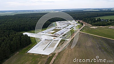 Modern livestock complex aerial photography with drone Stock Photo