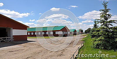Modern livestock farm with stables Stock Photo