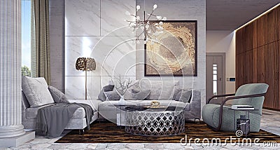 Modern living room interior design Stock Photo