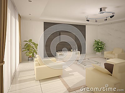 Modern living room with stylish furniture. Stock Photo