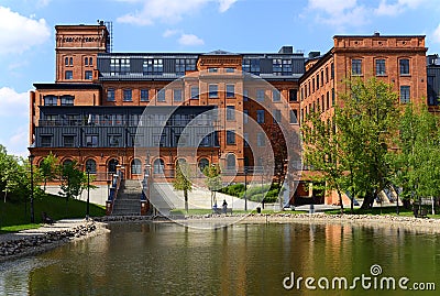 Modern loft apartments in historic factory, Ksiezy Mlyn, Lodz, Poland Stock Photo