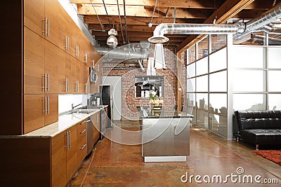 Modern loft kitchen Stock Photo